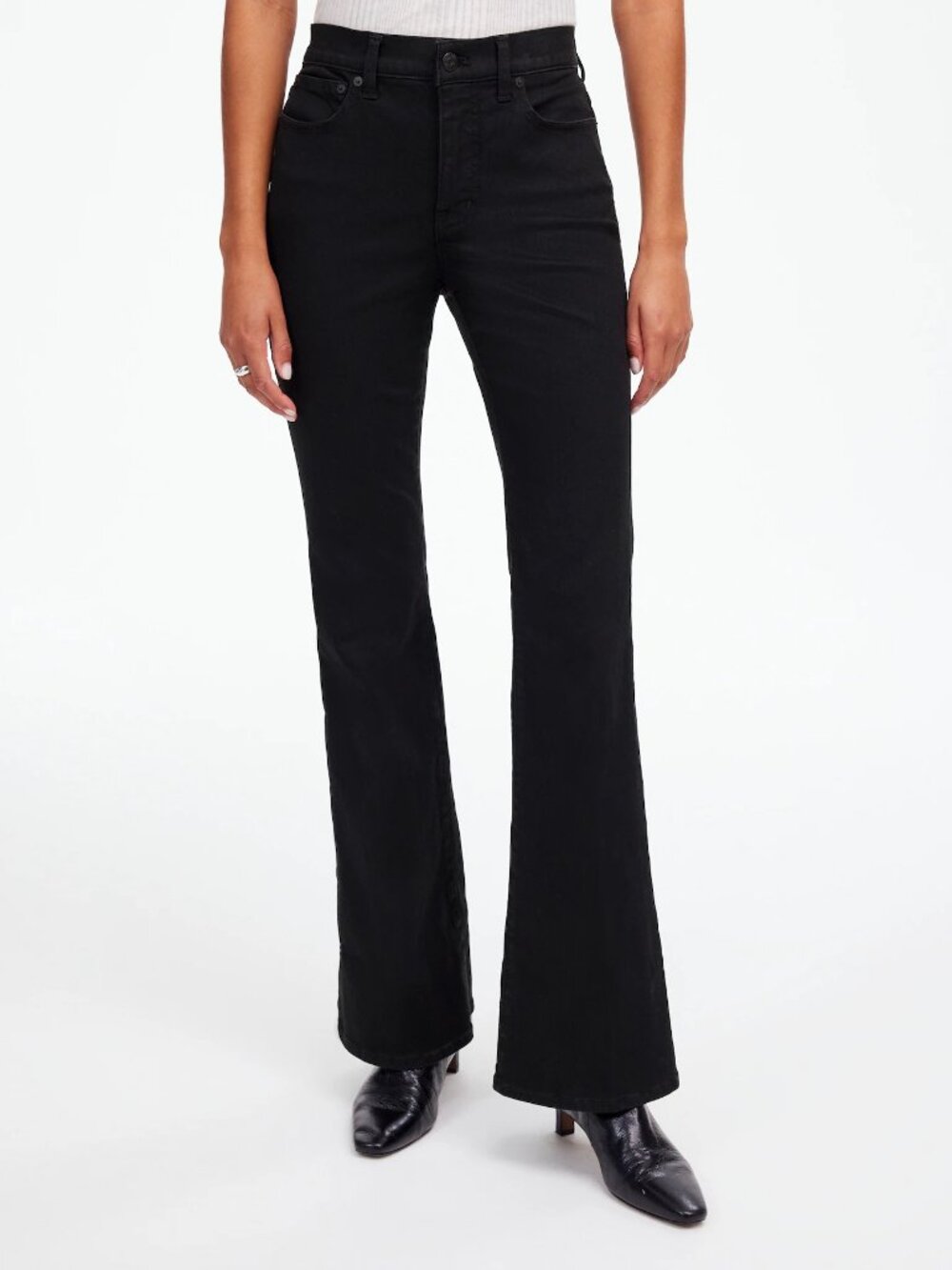 Madewell Flea Market High Rise Flare Jeans 29 Rollins Wash Black